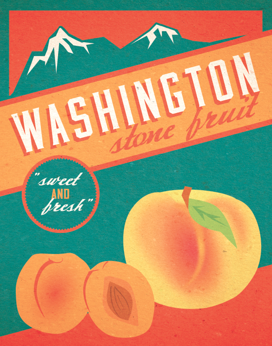 vintage-style fruit poster