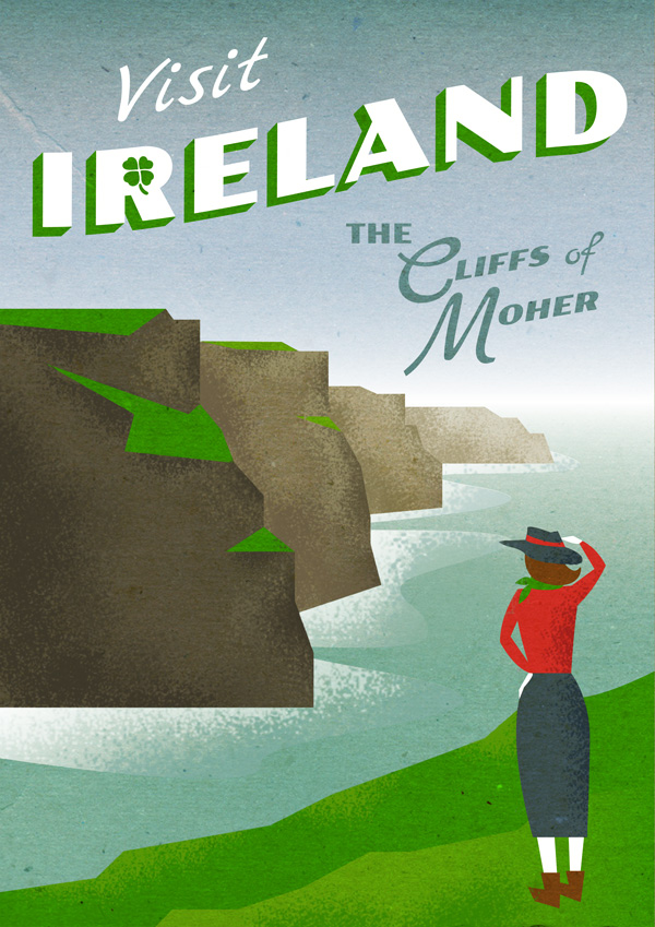 Ireland vintage travel poster
